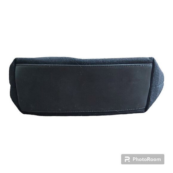 NWOT Imitation Bueno Black Felt Media Bag with Floral Trim - Stylish Purse - Picture 2 of 10